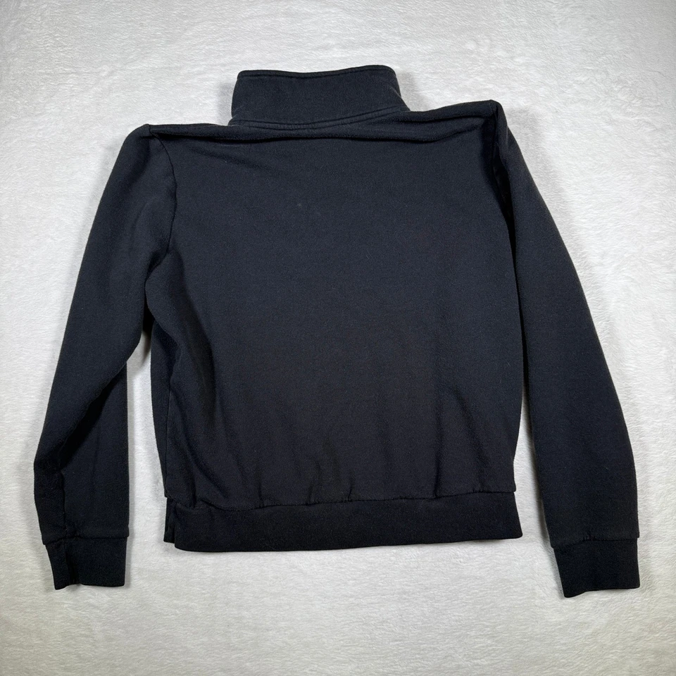 ROSA Victoria's Secret Cuarto Cremallera Sudadera Negro Logo Gráfico Pullover L Foto 2 de 4