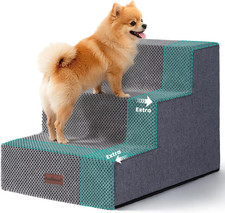 Dog Stairs for Small Dogs,3-Step Wide Pet Stairs for Couch Bed