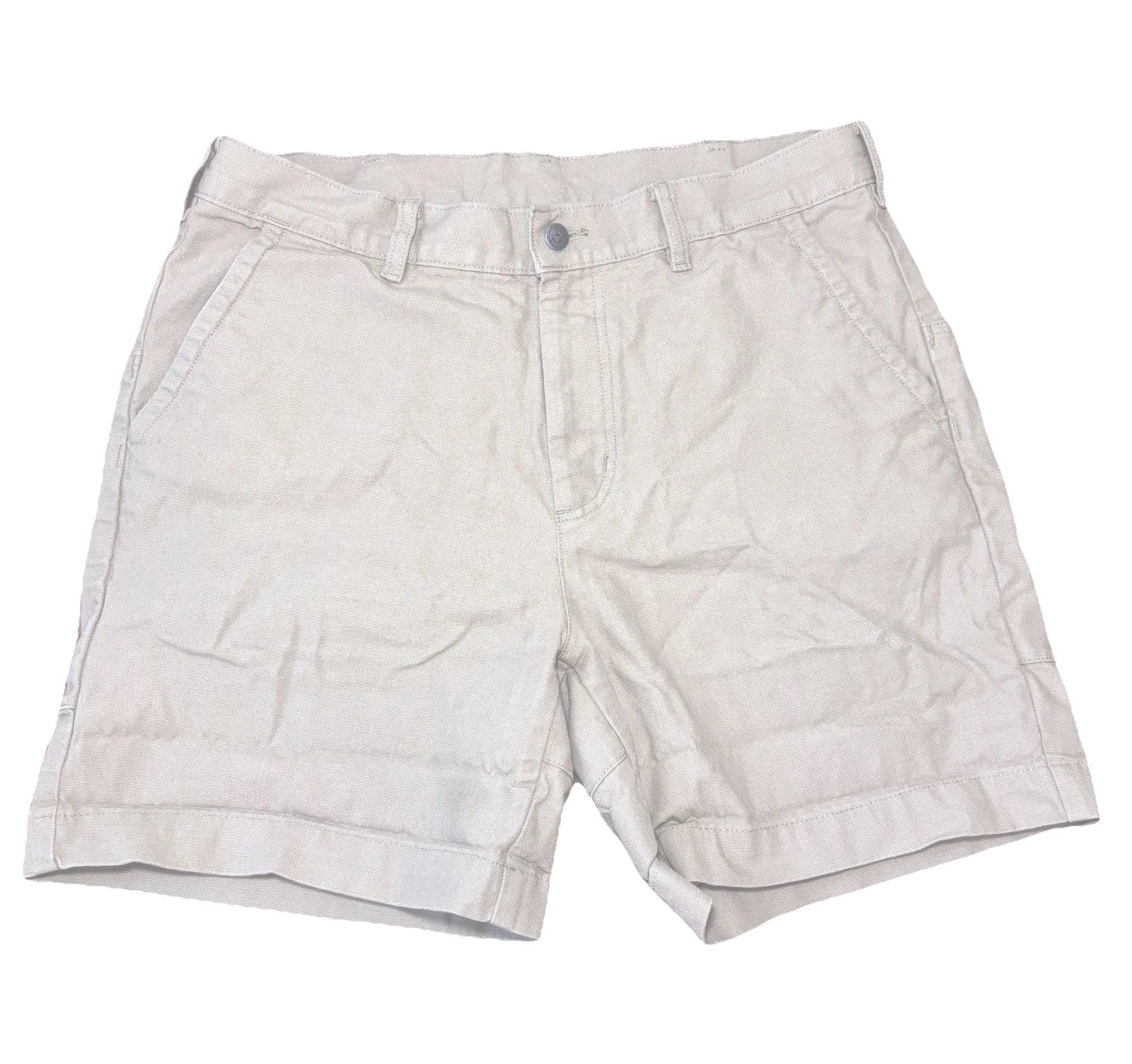 Patagonia Gorpcore Khaki Canvas Outdoor Essential Casual Stand Up Shorts Size 34
