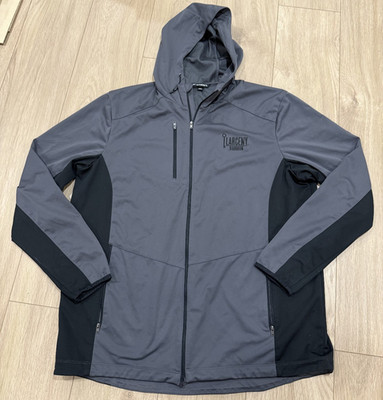 PORT AUTHORITY Soft Shell Jacket Mens 2XL Full Zip Grey & Black Larceny Bourbon