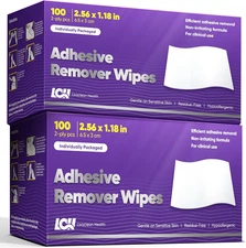 200 CT (2 Pack) Adhesive Remover Wipes – Sting-Free Skin Adhesive Remover 