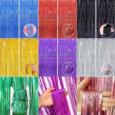 Lametta Vorhang 2x1m Glitzer Laser Party Deko...