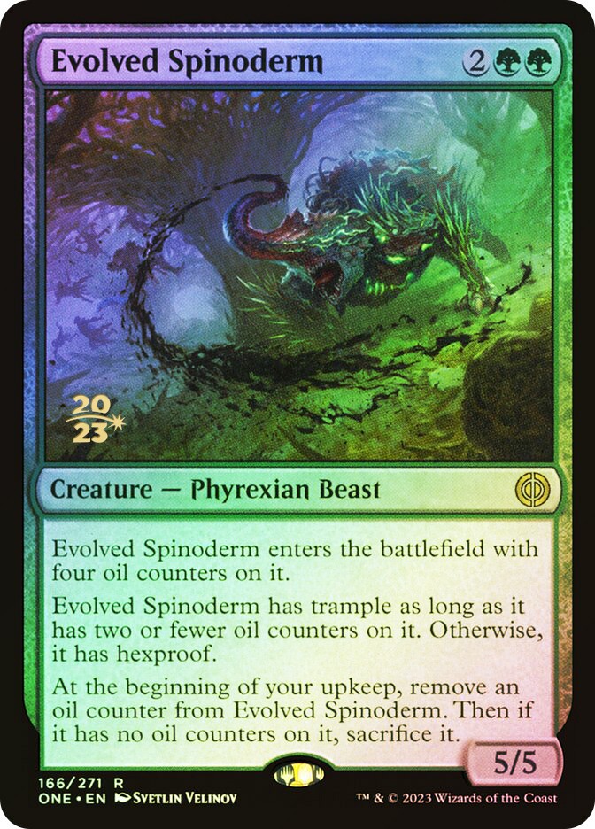 MTG  FOIL Evolved Spinoderm (Prerelease) (Phyrexia: All Will Be One)  - Promo