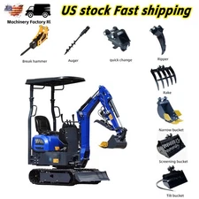 9 Attachments Bundle Mini Digger Mini Excavator Digger 13.5hp Gas B&S EPA Engine