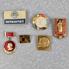 Russian Vintage Souvenir Pin Lot Of 6 Soviet Union 1970s 1980s Pins Buttons