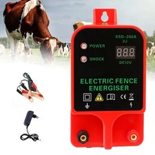12V Electric Fence Energizer 10KM Livestock Controller for Sheep Horses Dog
