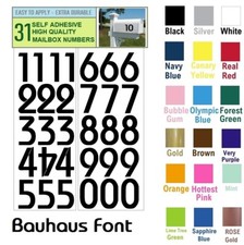 SET OF 31, 2" HIGH SELF ADHESIVE VINYL MAILBOX NUMBERS, DOOR,LOCKERS - Bauhaus
