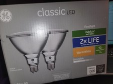 GE Warm White Classic 90-Watt LED Outdoor Dimmable Flood Light Bulbs 2 Bulbs 