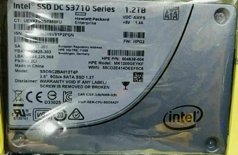 Intel SSD DC S3710 Series 1.2TB 6GB/s 2.5" SATA SSDSC2BA012T4P Solid State Drive - Image 2 of 3