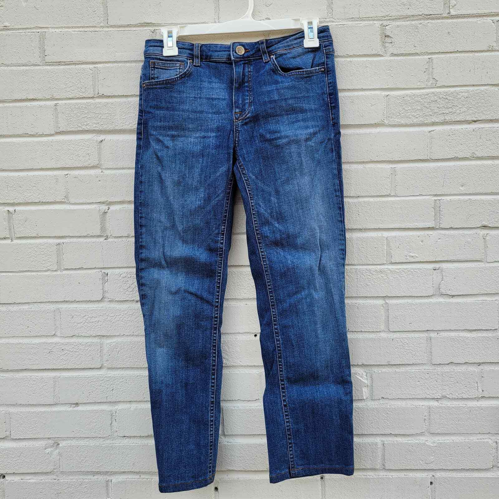 Massimo Dutti Regular Fit Skinny Ankle Jeans, Mid Rise, Medium Wash, Size 6/28