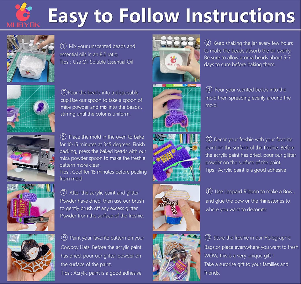 MUBYOK M140 85PCS Car Freshies Supplies Starter Kit, DIY Freshie Making