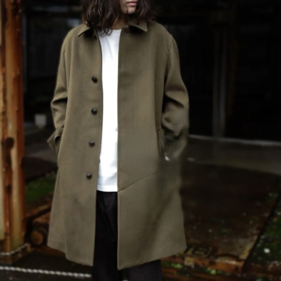AURALEE Beaver Melton Soutien Collar Coat Brown Belt Used From 