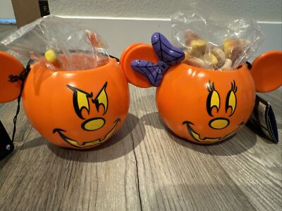 Disney Parks 2019 Halloween Minnie & Mickey Mini Treat Buckets W
