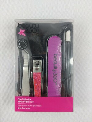 Beauty 360 ON-THE-GO MANI/PEDI Kit Stainless Steel NIB 