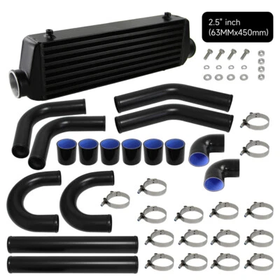 Universal Ladeluftkühler Kit 550x140x65mm+ 8ST 63mm Aluminium Rohrleitungssatz - Bild 1 von 4
