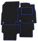 TAILORED FOR HYUNDAI i10 2009 2010 2011 2012 - CARPET CAR BLACK MATS BLUE TRIM