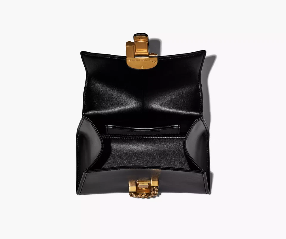 BOLSO DE HOMBRO MARC JACOBS 2P3HSC004H01 NEGRO CON HERRAJES DORADOS MINI ASA PARA MUJER Foto 4 de 4