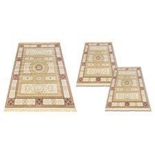 Tris Tappeti camera da letto classico con frange RUBEN Oro dis 350