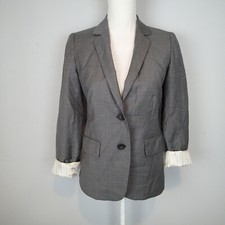 J. Crew Gray super 120 s two button wool blazer, women's size 0 jacket w4