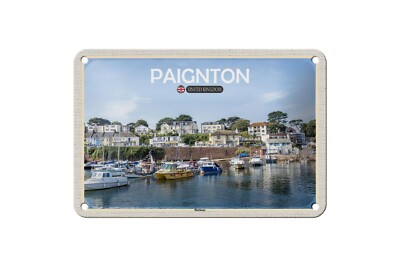 Tin Sign 18cm x 12cm Holiday Travel Sign: Paignton Harbour UK England