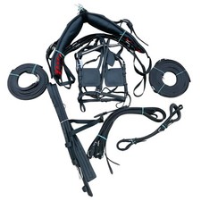 Pony Regular Horse Leather Driving Harness- Complete Set - Leather - Black  Tan