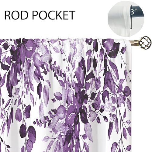 Eucalyptus Botanical Leaves Purple Floral 27.5Wx39H A Eucalyptus Purple - Picture 5 of 6
