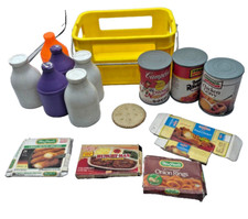 Vintage Assorted Lot NASTA Play Food Basket Drinks Canned Food Cracker