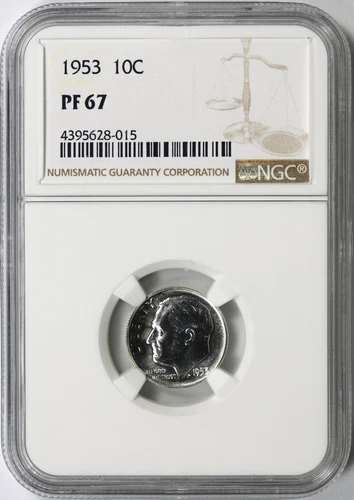 1953 Proof 10c Roosevelt Dime NGC PF67