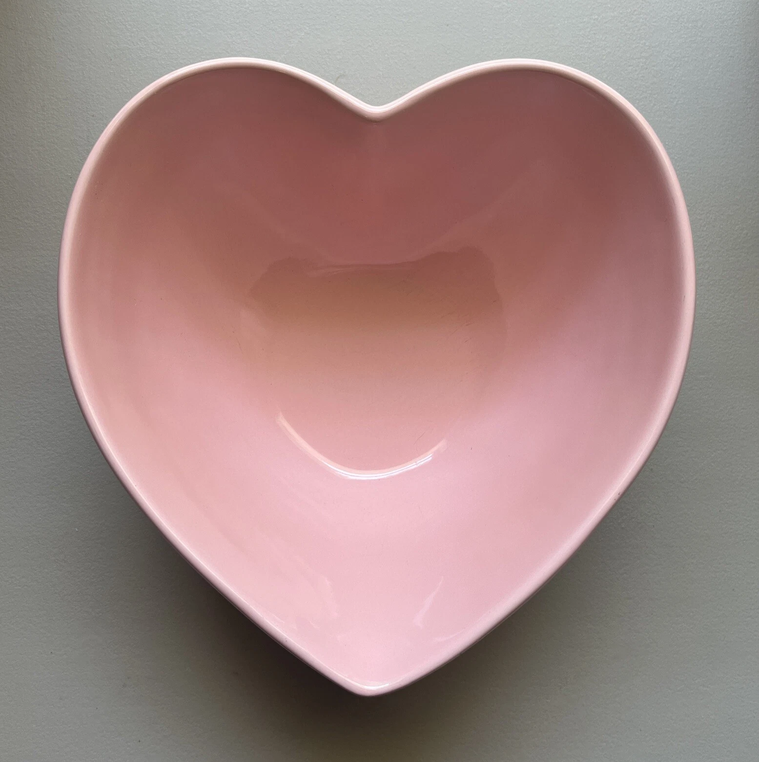 Pink Heart Ceramic Mixing Bowl Large 10” Wide 5” Tall
