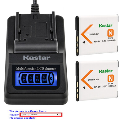 Kastar Battery LCD Quick Charger for Sony NP-BN1 NPBN1 Sony Cyber-shot DSC-W310