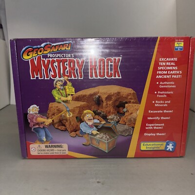 New In Box GEOSAFARI Proepector's Mystery Rock Excavate 10 Real Specimens Age 7+