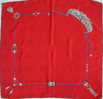 Foulard Carré En Soie 100% - Couleur Bordeaux - Vintage Made In Italy - 86x87 Cm