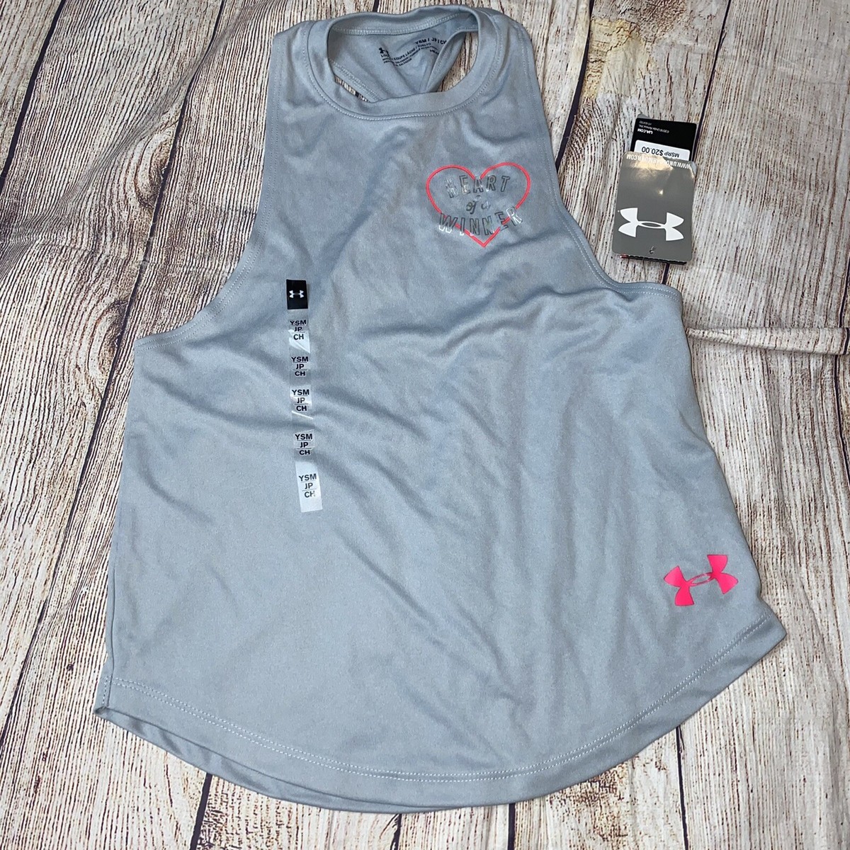 Under Armour Youth Small (8) Heart Of A Winner Twisted Tank Top