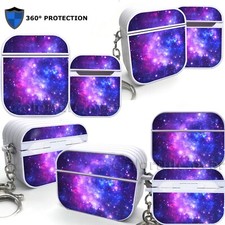 Starry Night White Design Protective Keychain Cover for AirPods 1/2/3/Pro2 Case