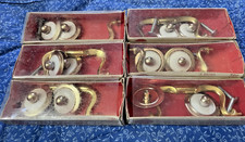 Lot of 6 nos drawer pulls 3 1/2" hole center Sears white and gold U.S.A.