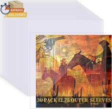30 Pack 4 Mil Thick Vinyl Sleeves, 12.75" X 12.75" Vinyl Record Sleeve Clear