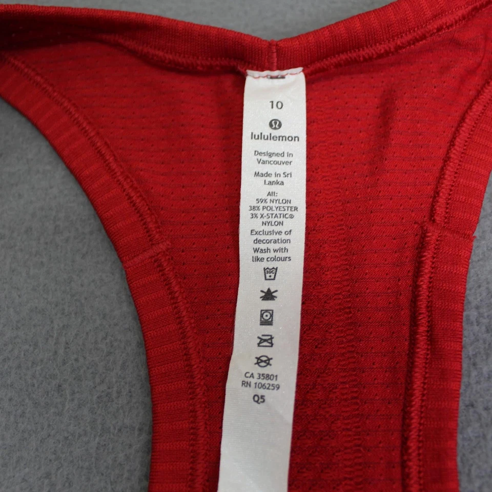 Lululemon Tank Top Womens 10 Red Swiftly Tech Racerback Running Seamless Workout - Image 4 of 4