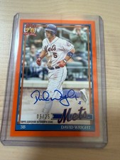 2025 Topps David Wright Mets Auto 05/25 Serial Numbered Orange Parallel Rare