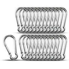 KINLINK 25 Pack 304 Stainless Steel Carabiner Clip, 1.97 inch Heavy Duty Spring
