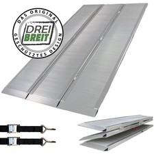 Auffahrrampe Rampe Breitrampe Alu 222 cm 2-faltbar 1650 kg Heavy Duty geriffelt
