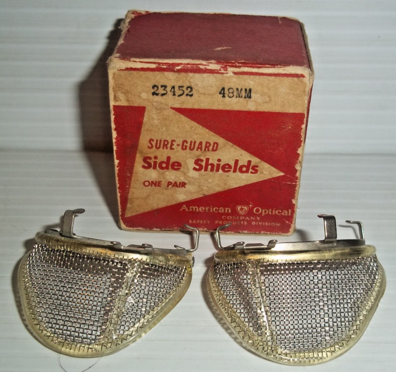 Vintage AO American Optical 48MM Mesh Sure-Guard Safety Side Shields NEW
