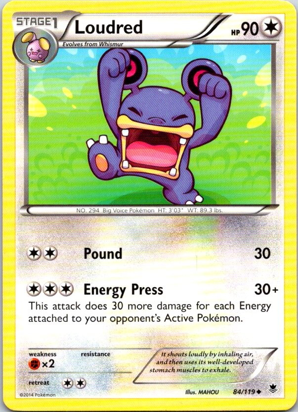 Loudred 84/119 Uncommon Phantom Forces Pokemon