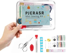 Min Sewing Kit, Travel Sewing Kit with Multi-Color Threads, Scissors, Needles, B