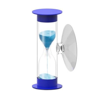 Hourglass Sand Timer 3 Minute with Suction Cup,Unbreakable 3 Min, Blue
