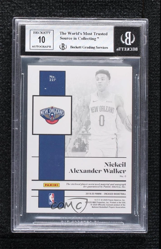 2019-20 Panini Encased Jersey /99 Nickeil Alexander-Walker BGS 8 Rookie Auto RC - Image 2 of 2