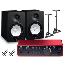 Focusrite Scarlett 2i2 Gen 4 - Yamaha HS Studio Monitors/Stands/Cables HS8