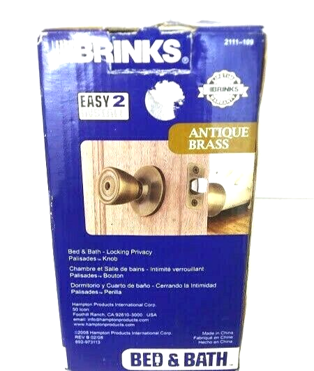 Brinks Door Knob Lock  Antique Brass Bed And Bath Hardware Lifetime Warranty