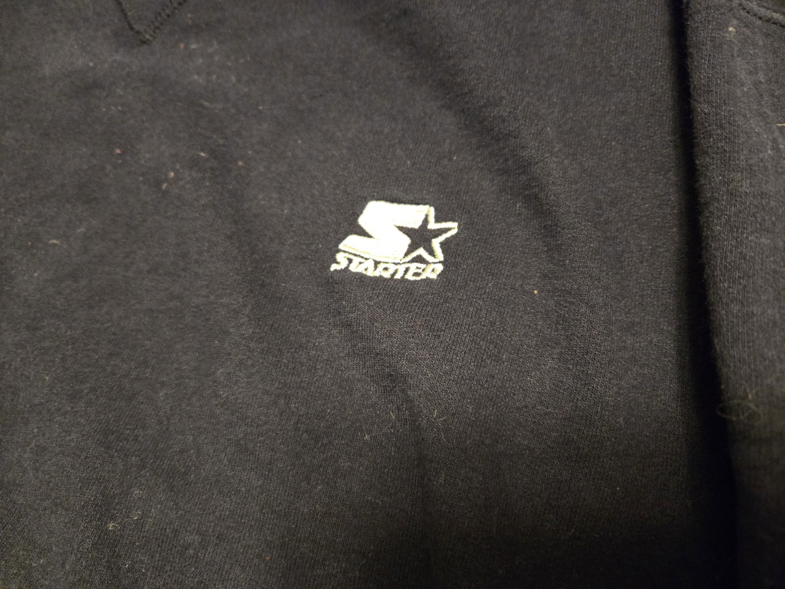 Vintage Basic Navy Starter Pullover Sweatshirt - … - image 4