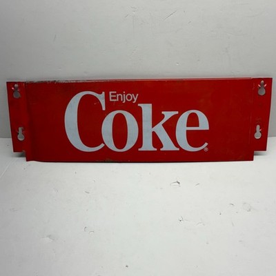 VTG Genuine COKE Coca-Cola Sign Metal Retail Signage  18-3/4'' x 6''