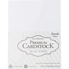Core'dinations 110lb Smooth Cardstock 8.5"X11" 25/Pkg White
